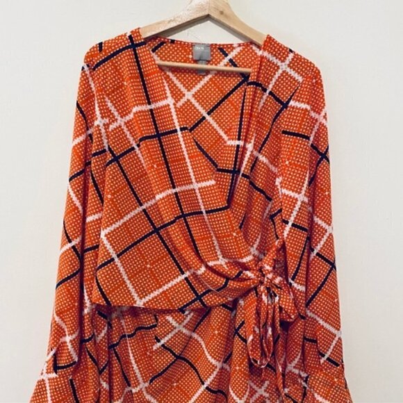 ASOS DESIGN Maxi Dress 0 Wrap Textured Check Sheer Slit Fall Photoshoot Party - Picture 7 of 12